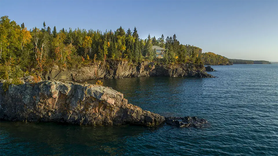 rocky shoreline view