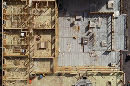 overhead image of buidling under construction