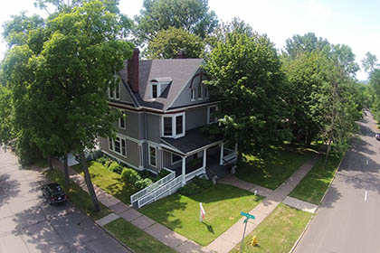 aerial photo of corner house