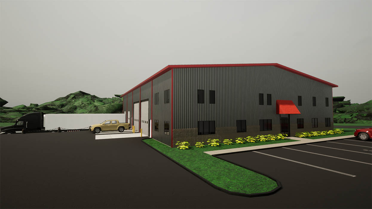 warehouse ground view rendering